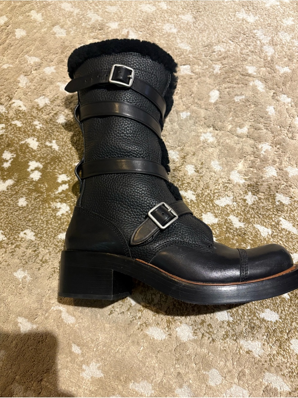 Coach Black Leather Moto Boots - Worn Once. - Picture 3 of 5